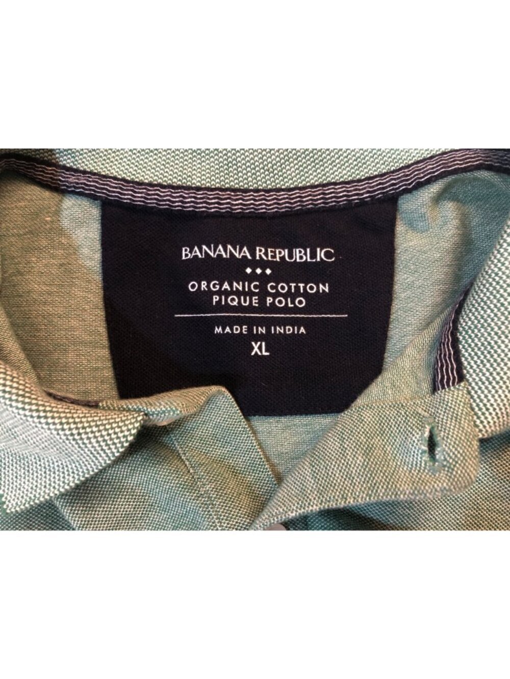 Banana Republic Organic Cotton Pique Green Short Sleeve Polo Size XL - Picture 8 of 10
